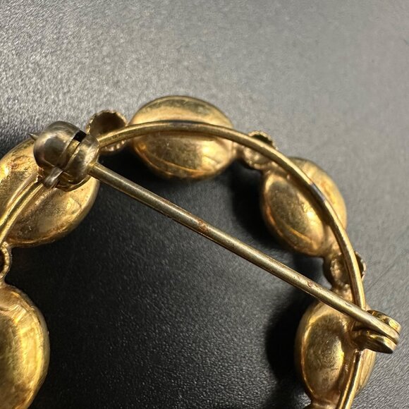 Vintage Brooch Pin Alice Caviness Gold Filled Scarab Egyptian Revival Gemstones - Picture 7 of 9